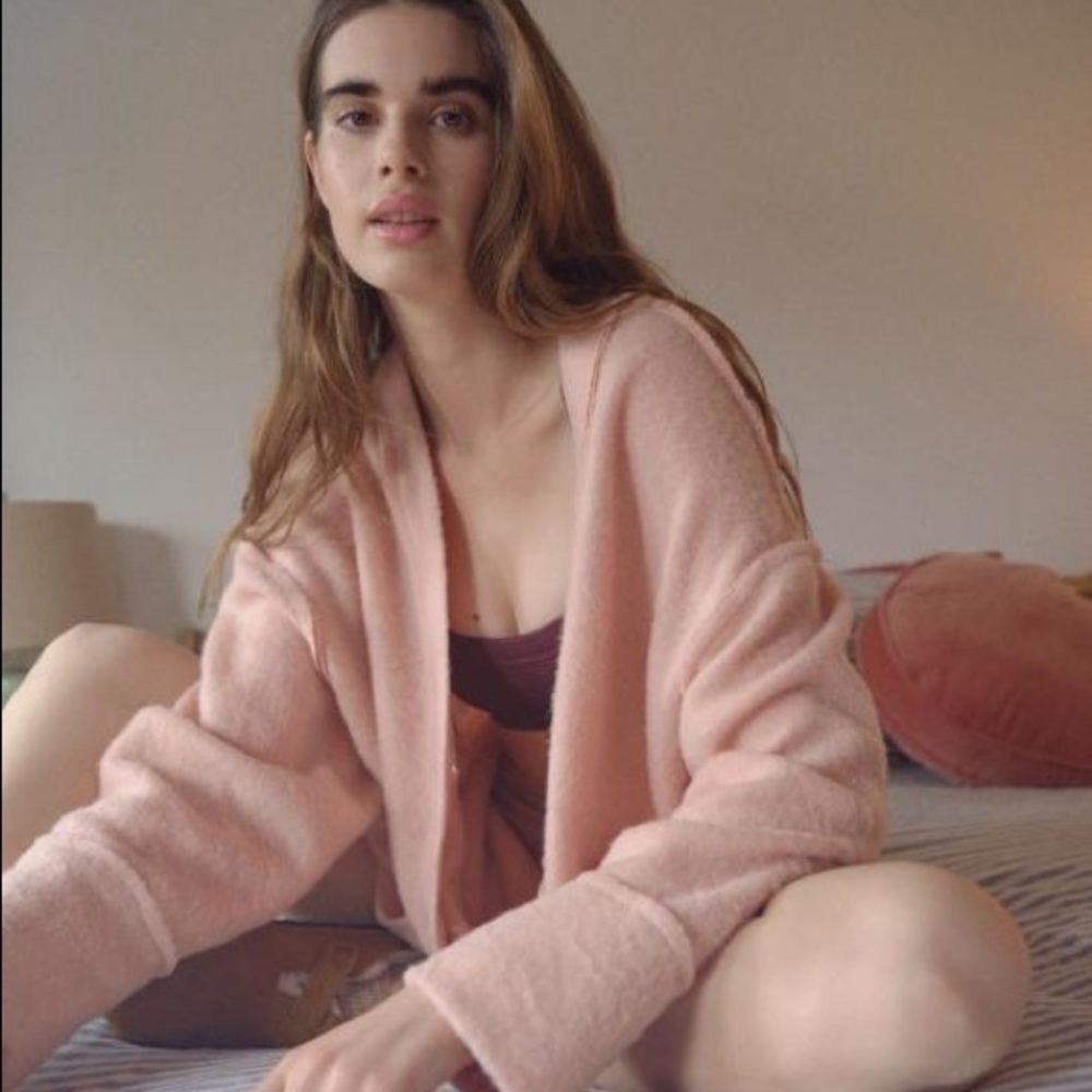 Oversized Pink Knit Cardigan - Picture 2 of 2